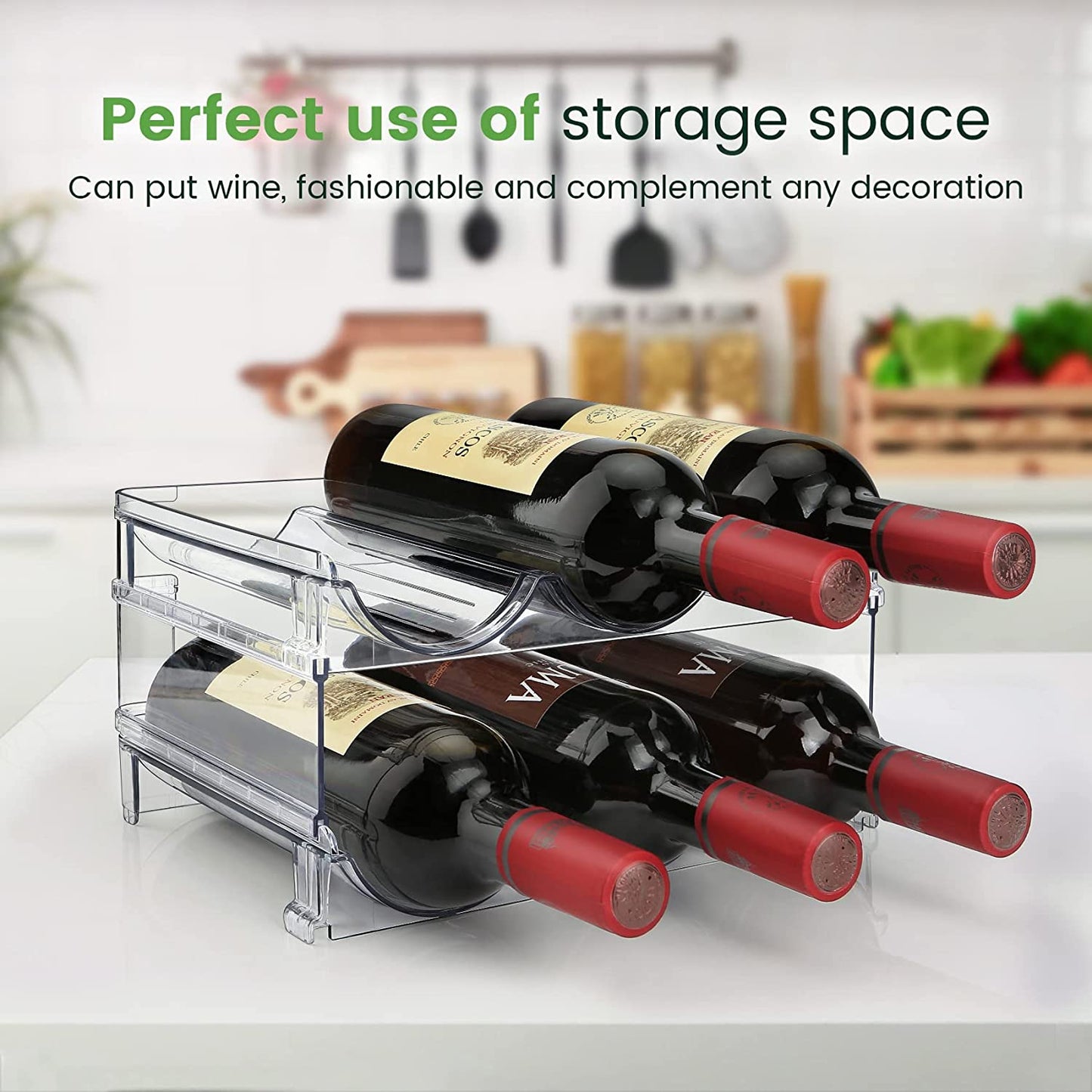 Water Bottle Storage Organizer! Water Bottle Holder for Cabinet, Stackable.