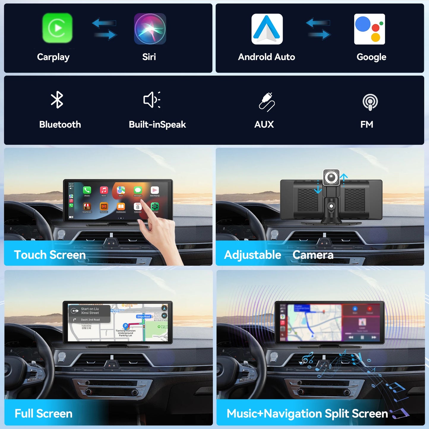 Universal Wireless Carplay Screen - Experience Ultimate Connectivity on the Go! 🚗✨