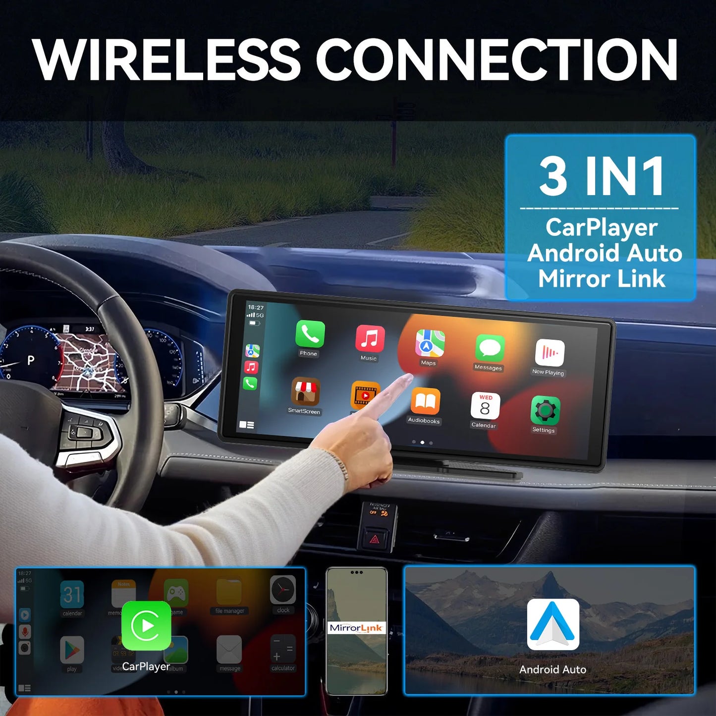 Universal Wireless Carplay Screen - Experience Ultimate Connectivity on the Go! 🚗✨