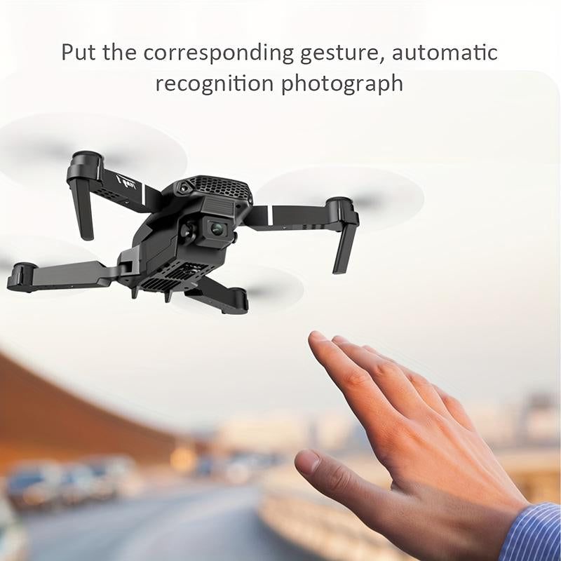 E88 Dual Camera Drone, Wifi FPV Double Folding RC Quadcopter Altitude Hold, Remote Control Toy for Beginners, Ideal Men'S Gift for Outdoor Fun
