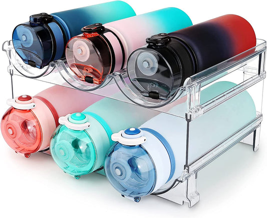 Water Bottle Storage Organizer! Water Bottle Holder for Cabinet, Stackable.