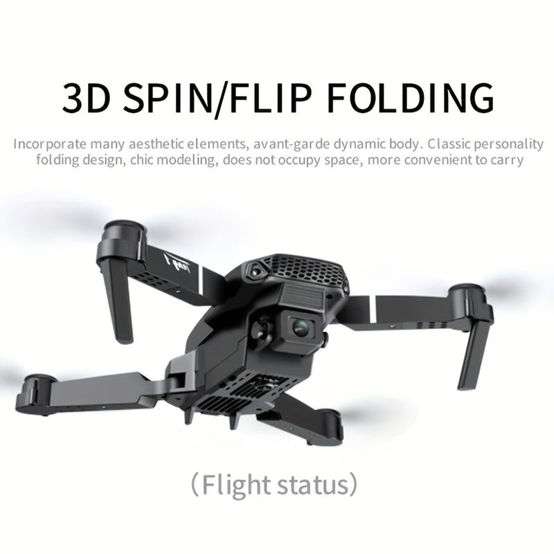 E88 Dual Camera Drone, Wifi FPV Double Folding RC Quadcopter Altitude Hold, Remote Control Toy for Beginners, Ideal Men'S Gift for Outdoor Fun