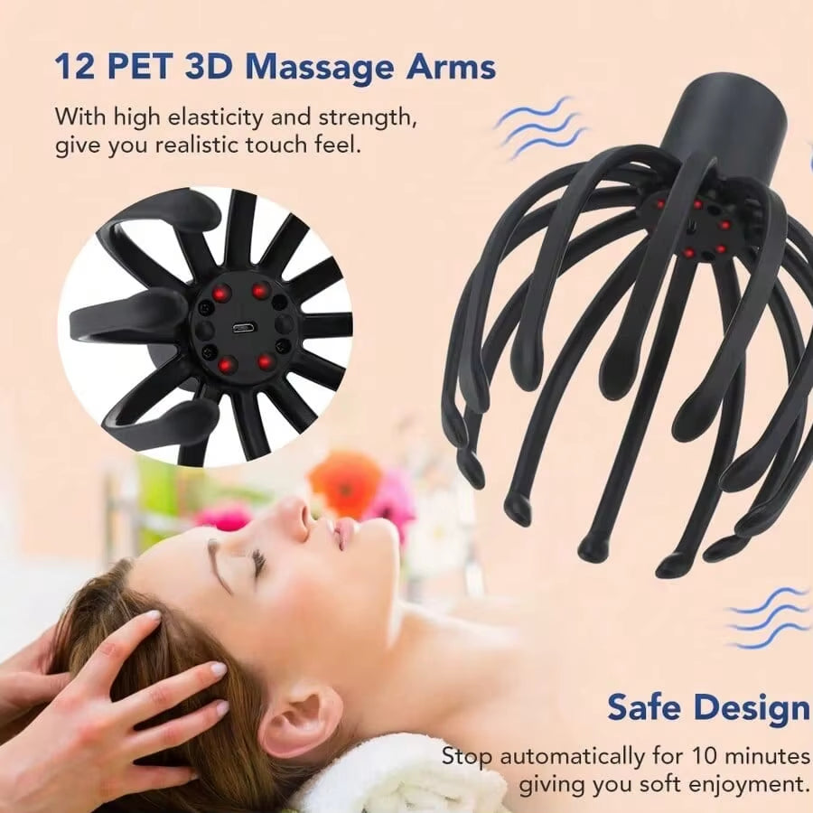 Get Relaxed with Our Rechargeable Electric Octopus Scalp Massager – The Ultimate Hands-Free Stress Relief Tool! 💆‍♀️✨