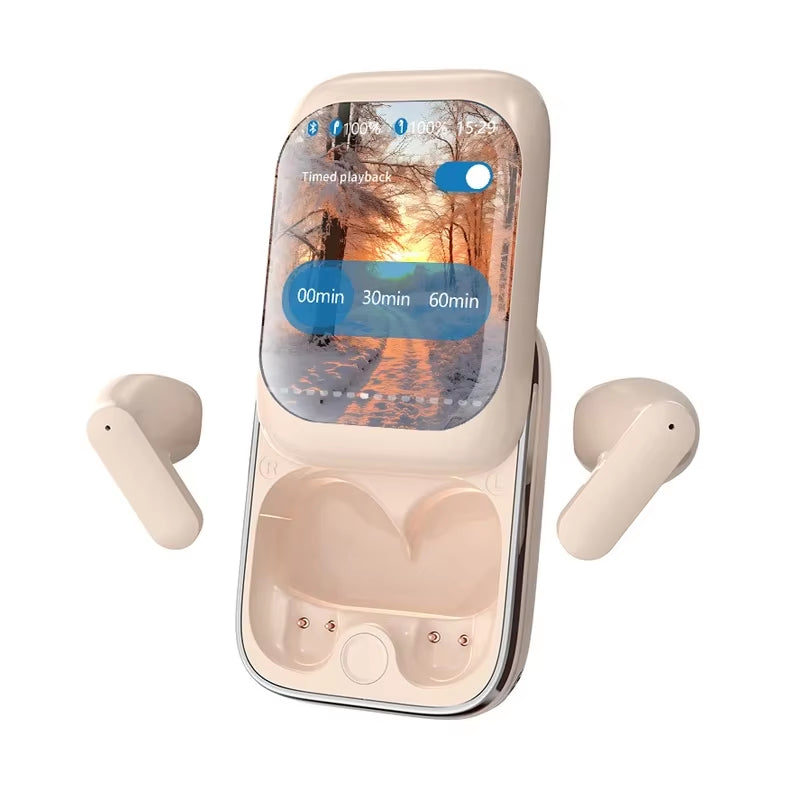 Upgrade your audio experience with these wireless Bluetooth earbuds featuring a vibrant touch screen, noise reduction, and gaming info reminders! 🎧✨🎮