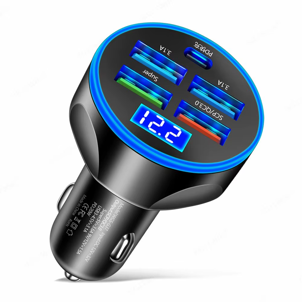 Rev up your ride with the 4USB PD 250W Car Charger! ⚡ Fast charge your iPhone, Samsung, Huawei, and Xiaomi on the go! 🚗💨 #TechOnTheRoad #FastCharging