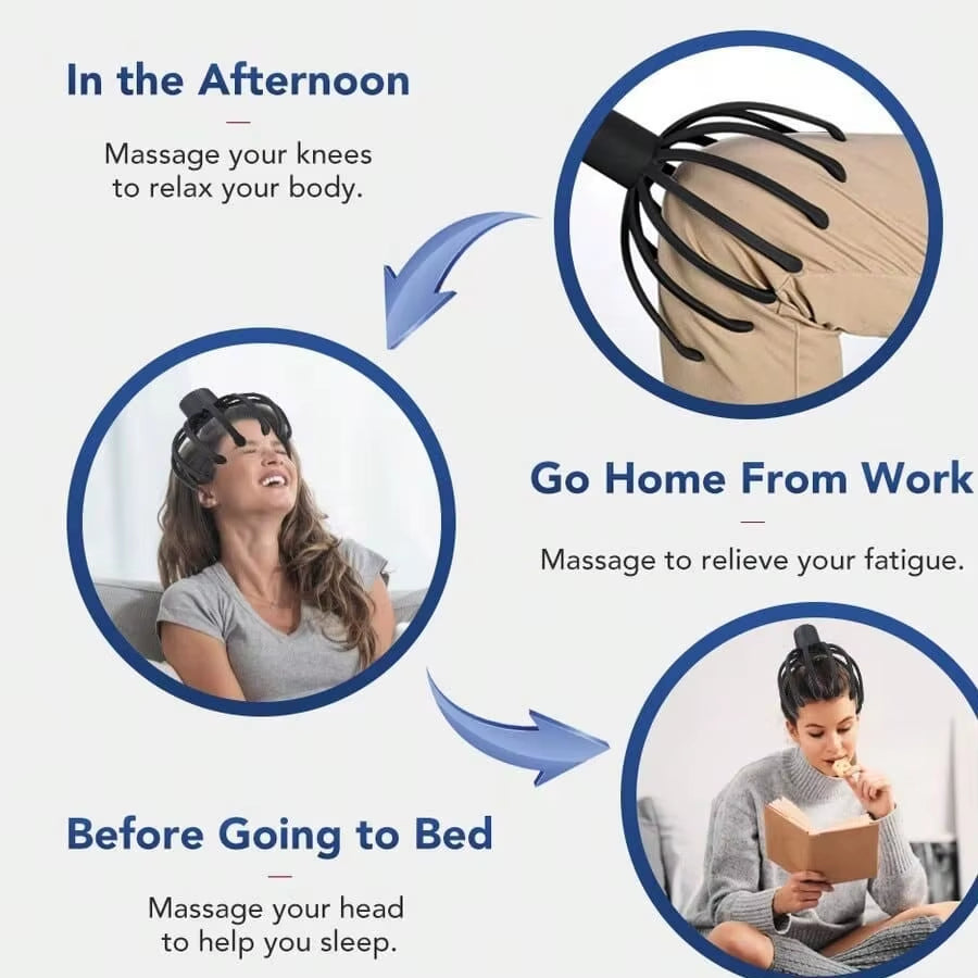 Get Relaxed with Our Rechargeable Electric Octopus Scalp Massager – The Ultimate Hands-Free Stress Relief Tool! 💆‍♀️✨