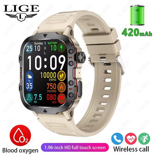 New  Smart Watch! 🌟 1.96" Screen, Bluetooth Call, Voice Assistant & Waterproof - Perfect for Every Man! 🏋️‍♂️💦 #Smartwatch #FitnessTech
