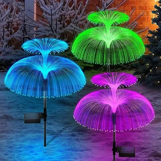 Illuminate your garden with stunning waterproof fiber optic jellyfish lights! Perfect for your patio or yard decor! 🌊✨ #GardenGoals #OutdoorLiving