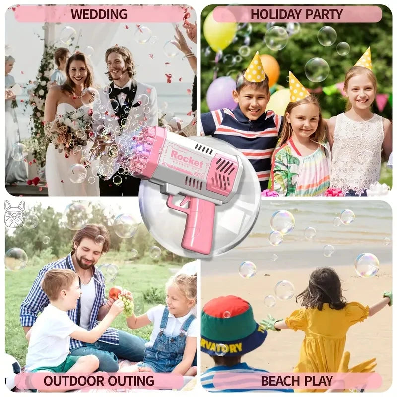 Get Ready to Party! 🎉 Our 40 Hole Bubble Machine Creates Non-Stop Fun – No Batteries or Bubble Water Needed! 🌈✨